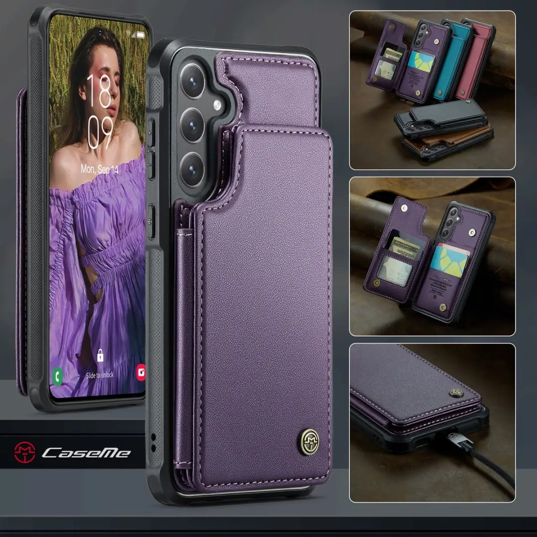 Caseme C22 Hoesje Samsung Galaxy S26 - Paars - 5 Pasjes