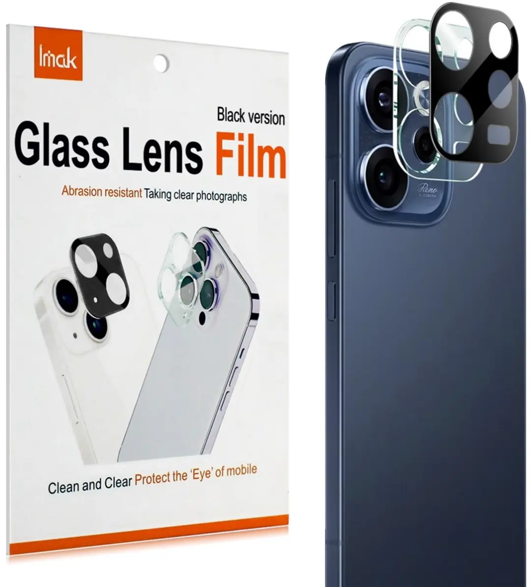 Imak 9H Tempered Glass Camera Lens Protector - OPPO Reno 15F - Zwart