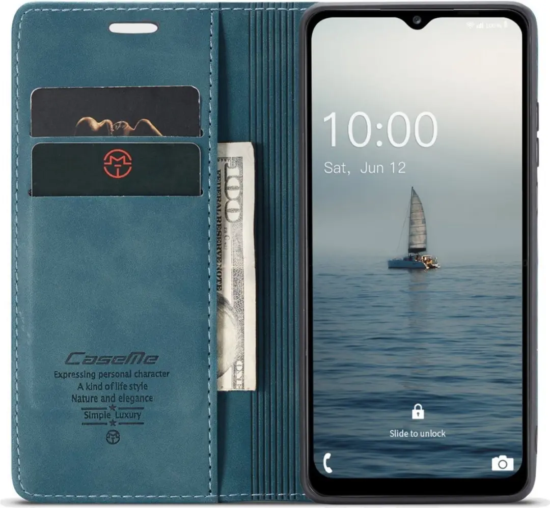 Caseme 013 Book Case Hoesje Samsung Galaxy A34 - Blauw