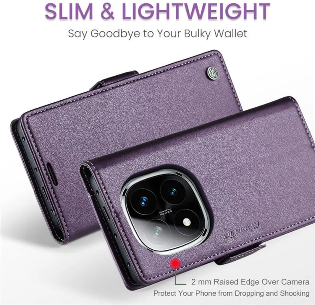 Caseme Wallet Case RFID Magneetsluiting Xiaomi Redmi Note 14 Pro/Pro+ - Paars