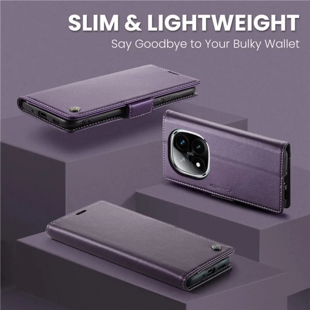 Caseme Wallet Case RFID Magneetsluiting Xiaomi Redmi Note 14 Pro/Pro+ - Paars - afbeelding 6 van 6