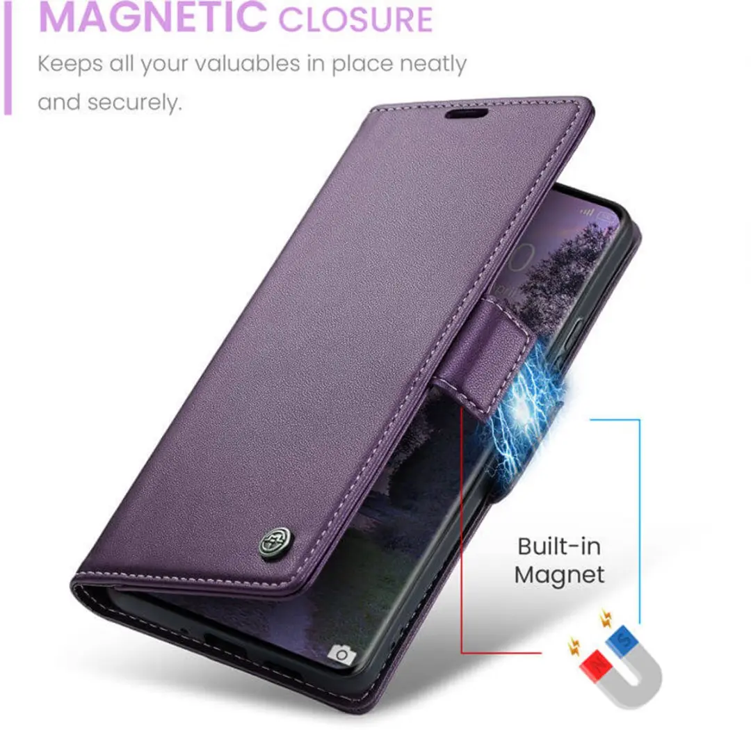 Caseme Wallet Case RFID Magneetsluiting Xiaomi Redmi Note 14 Pro/Pro+ - Paars