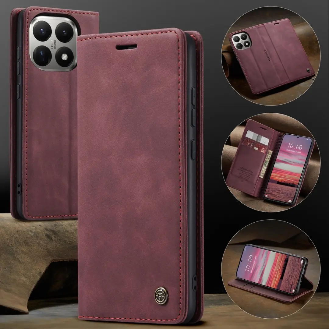 Caseme 013 Book Case Hoesje Xiaomi 15T - 2 Pasjes - Bordeaux