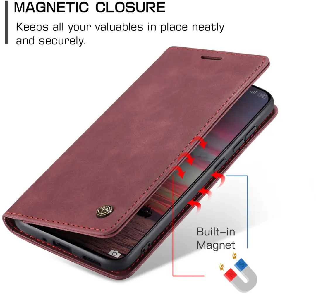 Caseme 013 Book Case Hoesje Xiaomi 15T - 2 Pasjes - Bordeaux