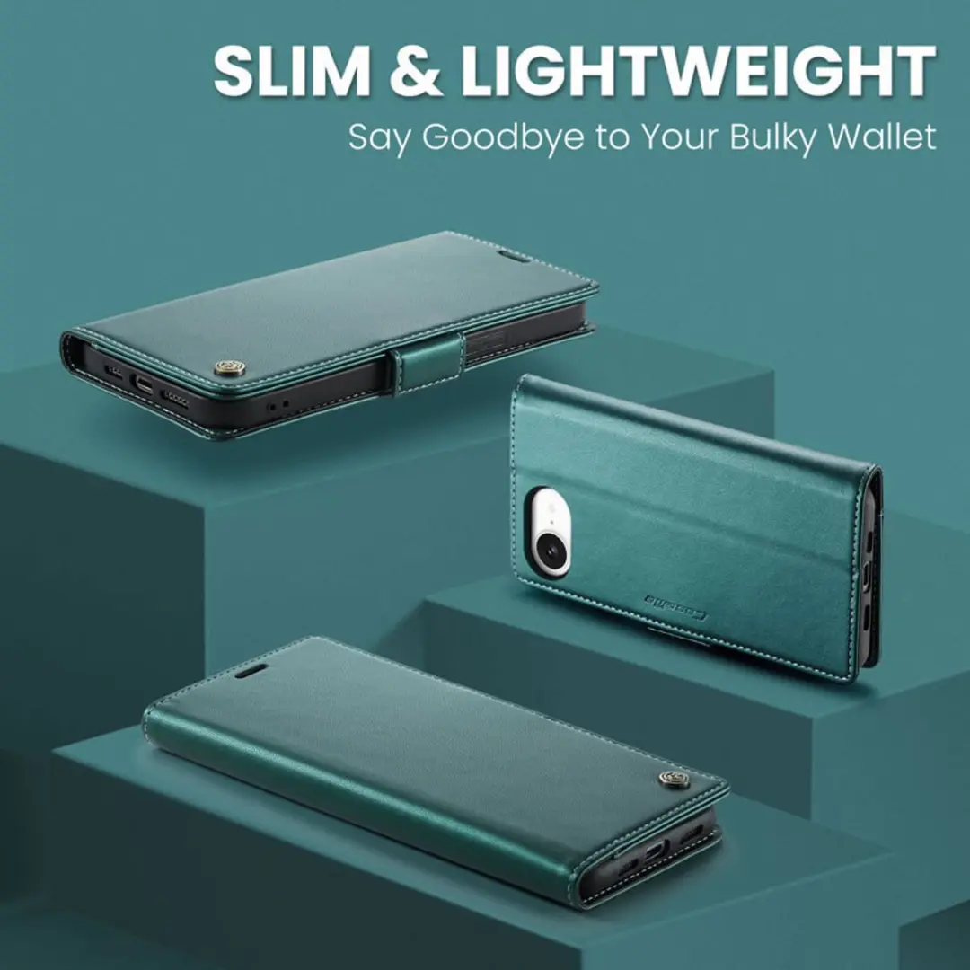 CaseMe Wallet Case iPhone 16/17 - Groen - RFID & Magneetsluiting