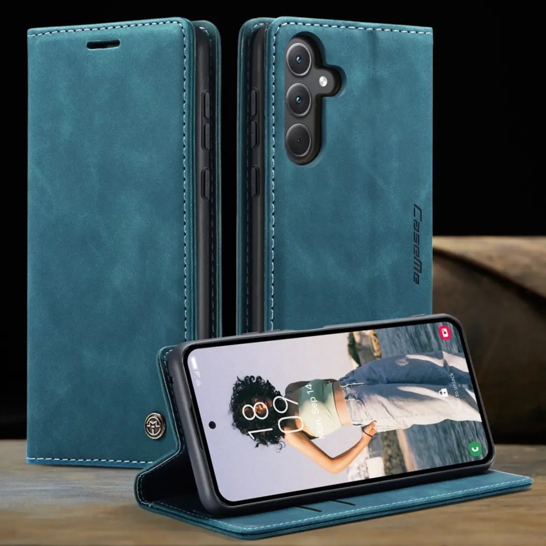 Caseme 013 Book Case Hoesje - Samsung Galaxy A56 - Blauw - 2 Pasjes - afbeelding 6 van 6