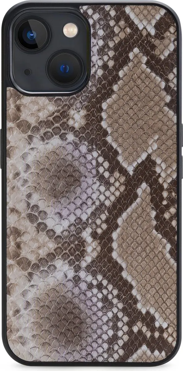 Mobilize iPhone 13 Mini Clutch Case - Slangenprint Beige - 5 Pasjes - afbeelding 6 van 6