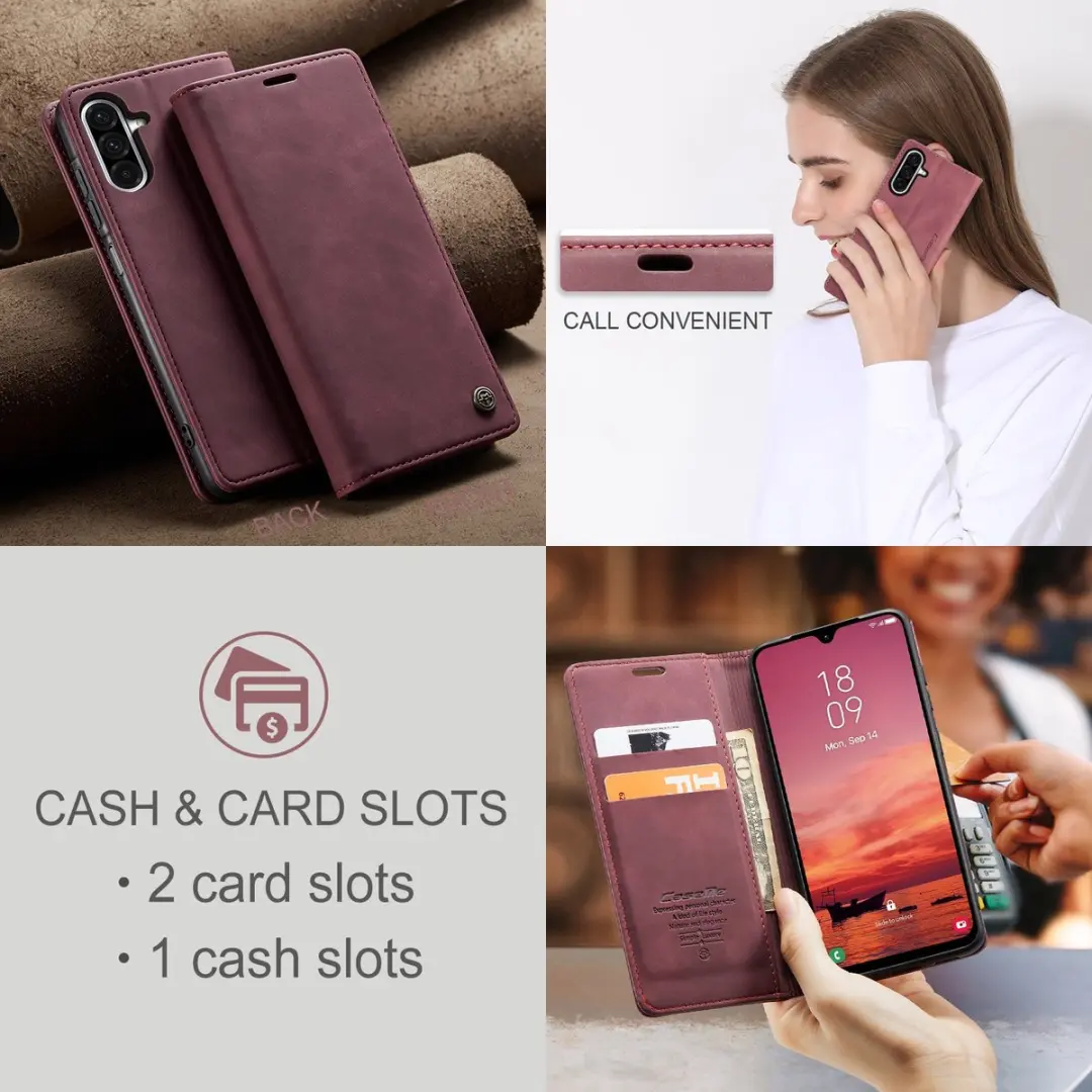 Caseme 013 Book Case Hoesje Samsung Galaxy A17 - Bordeaux