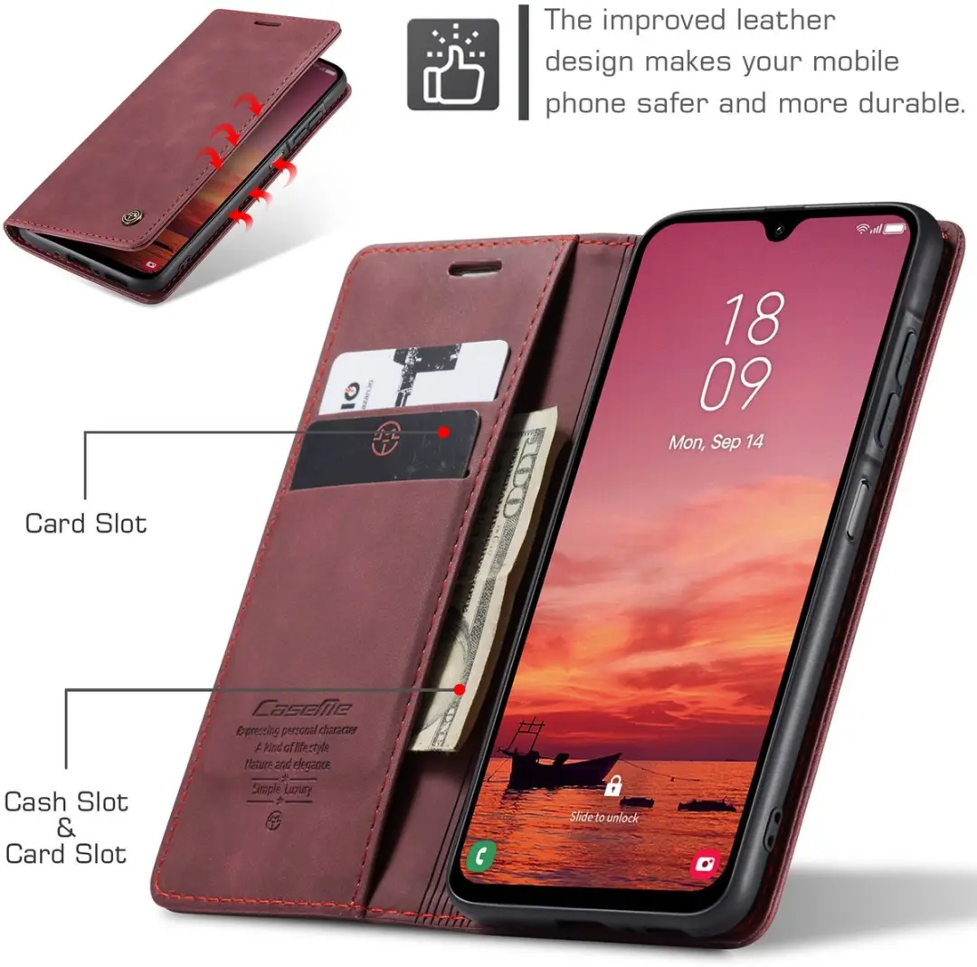 Caseme 013 Book Case Hoesje Samsung Galaxy A17 - Bordeaux