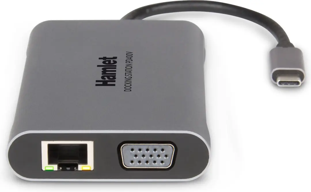 Hamlet HDKC-PD400V Laptopdock - USB 3.2 Gen 1 - Grijs