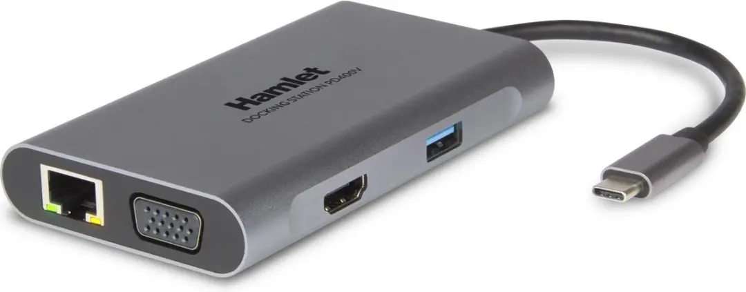 Hamlet HDKC-PD400V Laptopdock - USB 3.2 Gen 1 - Grijs