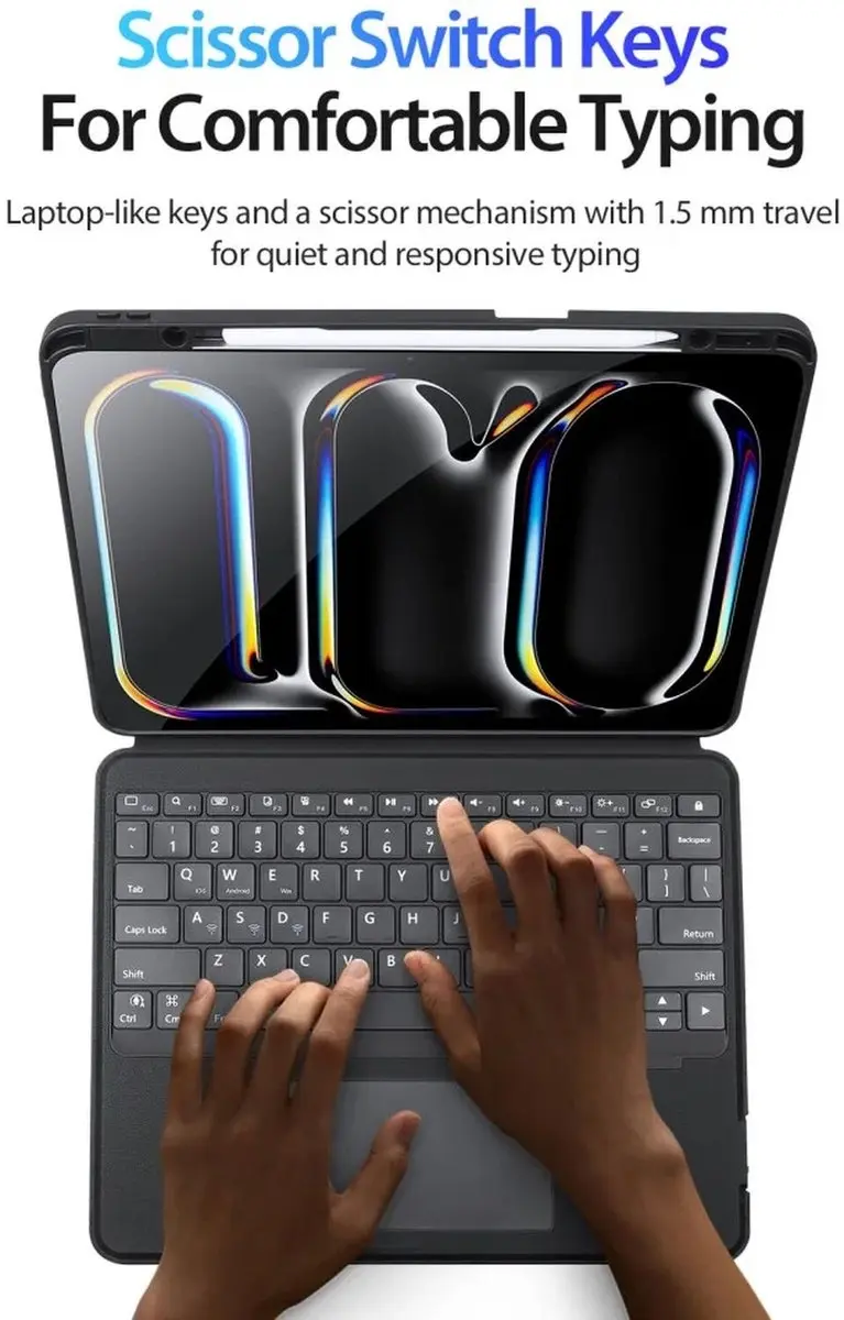 Dux Ducis Toetsenbordhoes Apple iPad Pro 13 (2024) - Bluetooth - Zwart - afbeelding 6 van 6