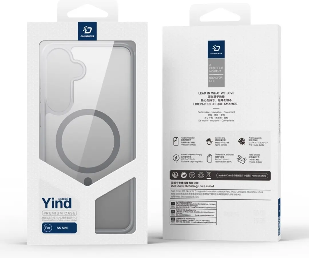 Dux Ducis Yind Hoesje Samsung Galaxy S25 - Grijs - MagSafe