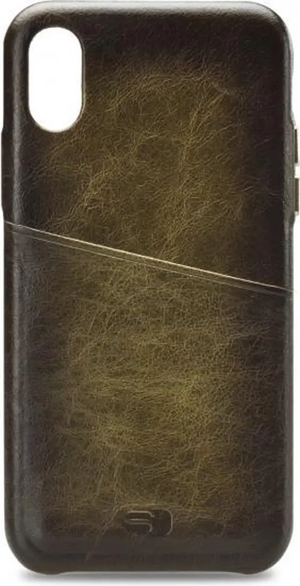 Senza Desire Cardslot Leren Backcover - iPhone XS/X - Groen - LEACVR1051