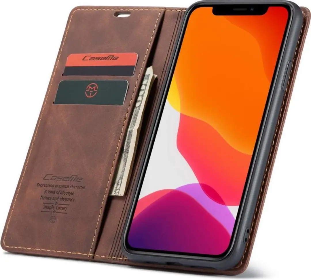 CaseMe Book Case Donkerbruin - iPhone 11 Pro Max