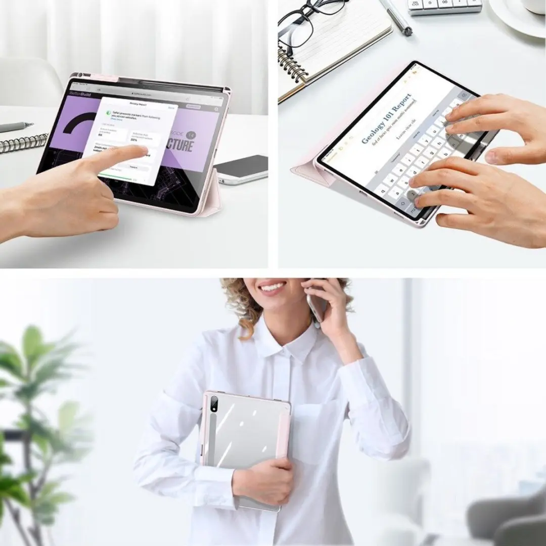 Dux Ducis Toby Series Tablethoes - Samsung Galaxy Tab S9 Plus Roze