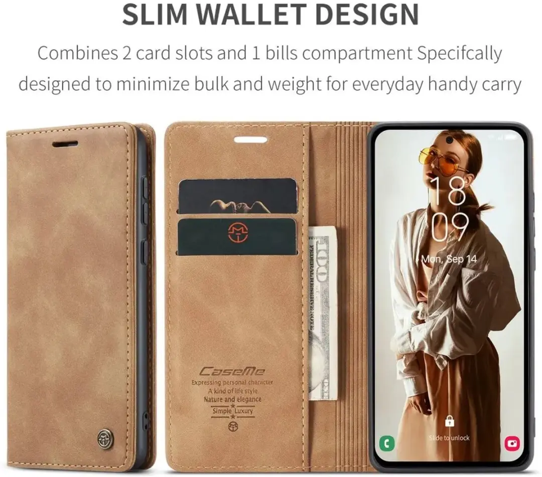 Caseme 013 Hoesje Samsung Galaxy A36 - Book Case Bruin