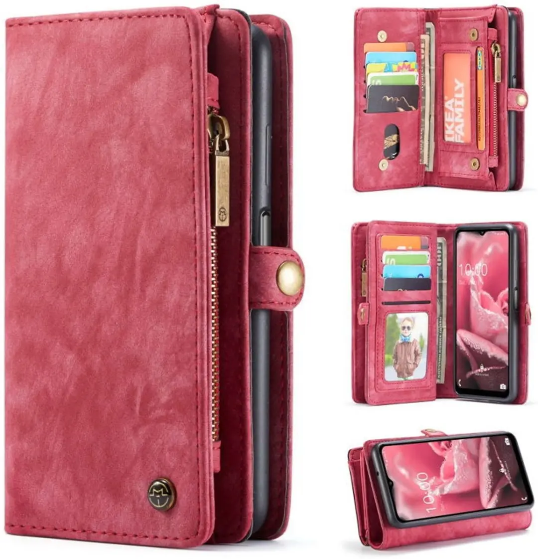 Caseme 008 Book Case Samsung Galaxy A12 - 9 Pasjes - Rood