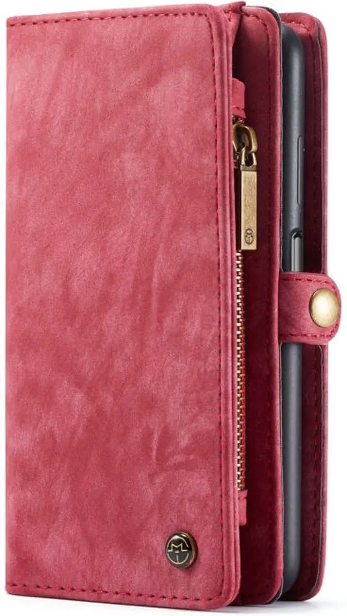 Caseme 008 Book Case Samsung Galaxy A12 - 9 Pasjes - Rood - afbeelding 6 van 6