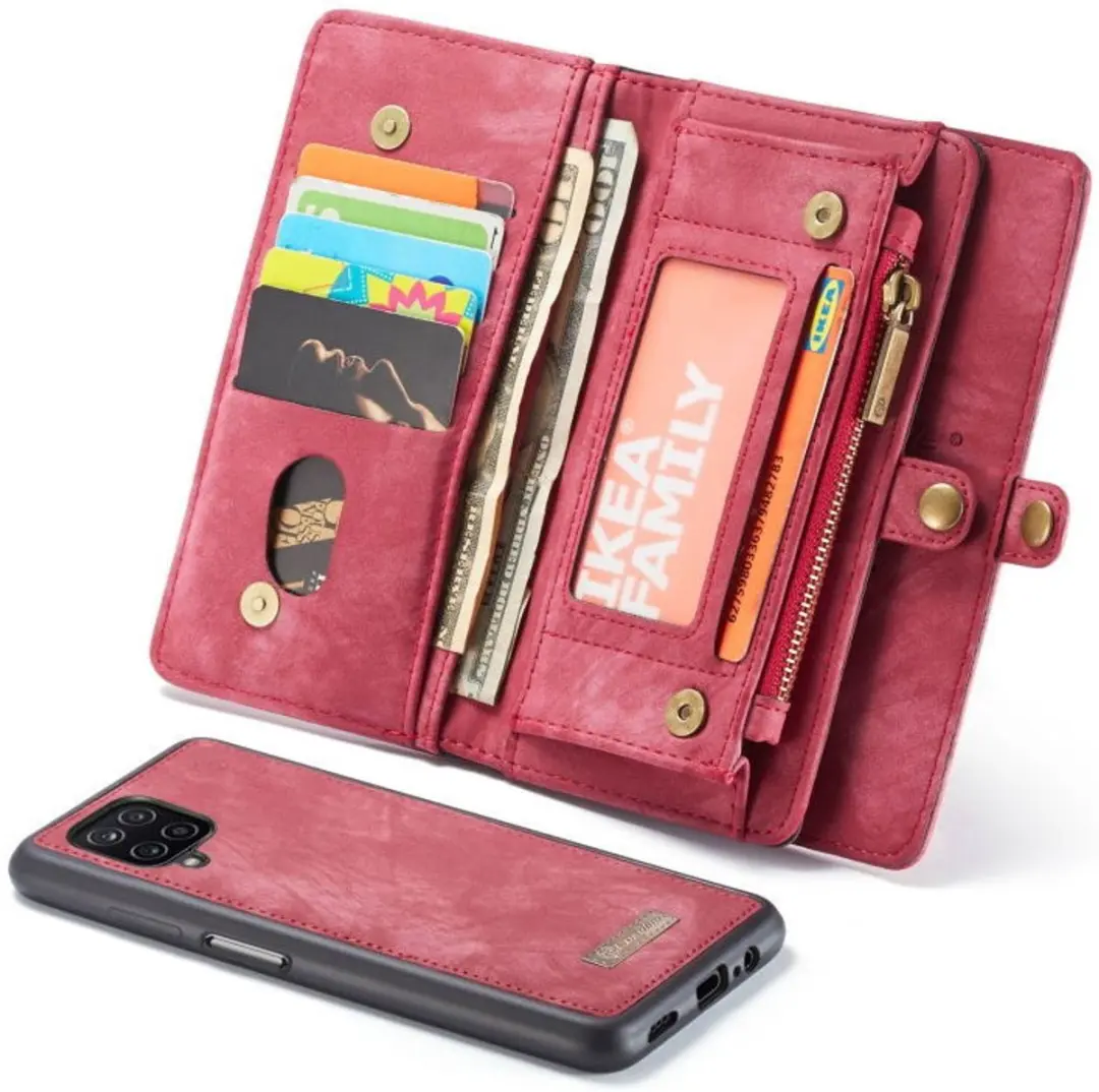 Caseme 008 Book Case Samsung Galaxy A12 - 9 Pasjes - Rood