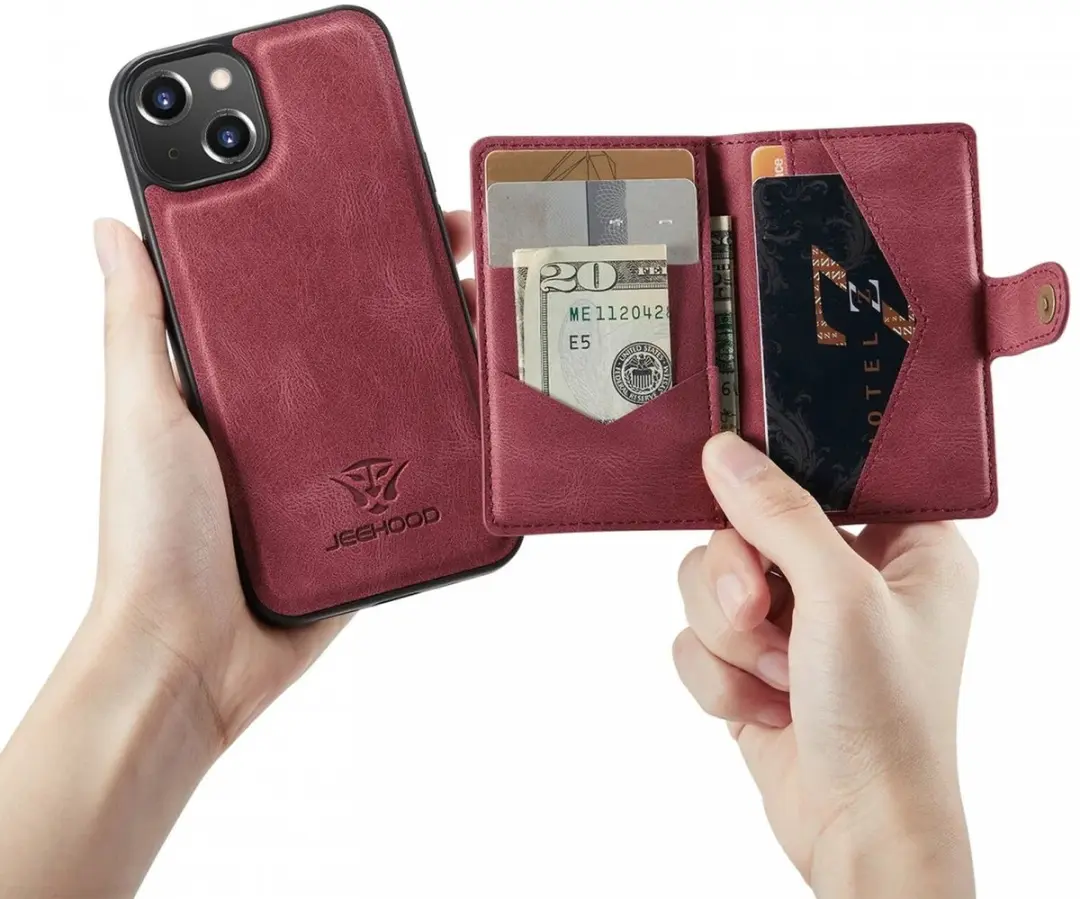 Caseme JH-01 Hoesje iPhone 14 - Pasjeshouder Rood