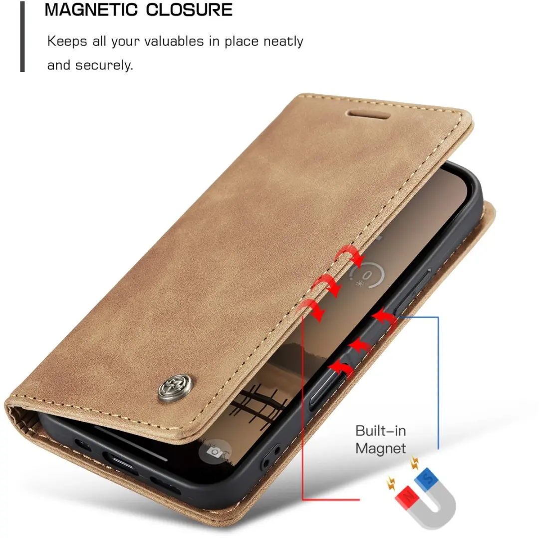 Caseme 013 Book Case iPhone 17 Pro Hoesje - Bruin