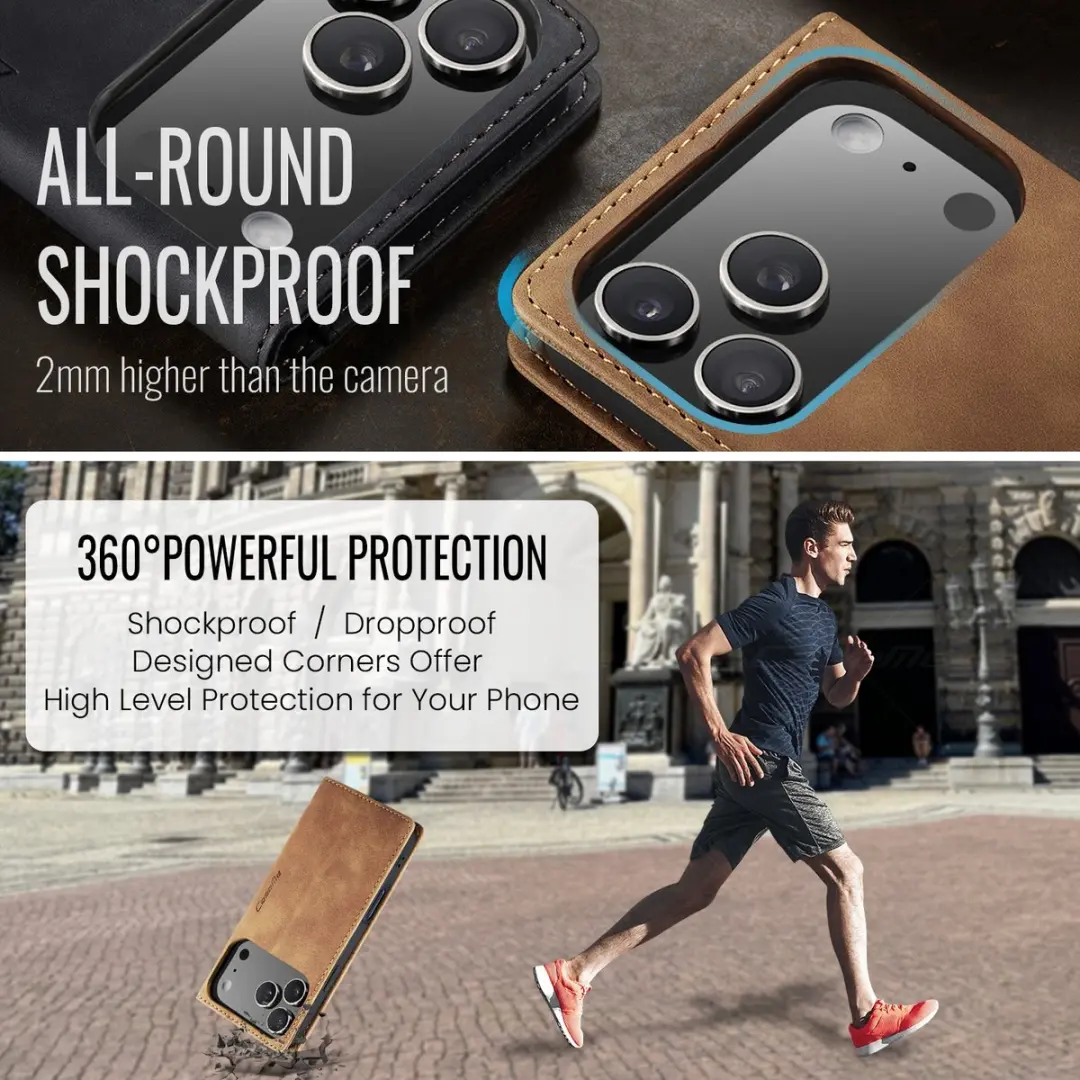 Caseme 013 Book Case iPhone 17 Pro Hoesje - Bruin