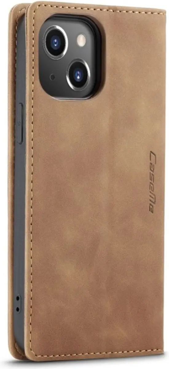 Caseme Bookcase iPhone 14 Hoesje - Beige - 2 Pasjes