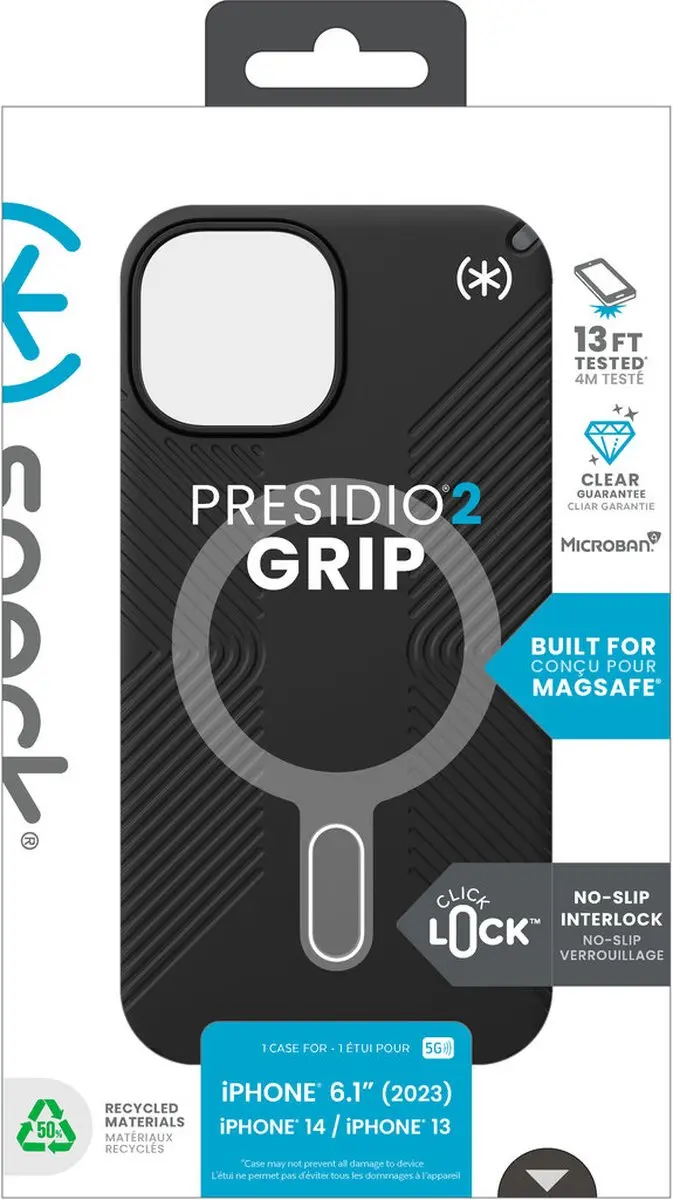 Speck Presidio2 Grip iPhone 13/14/15/16 - Zwart - afbeelding 6 van 6