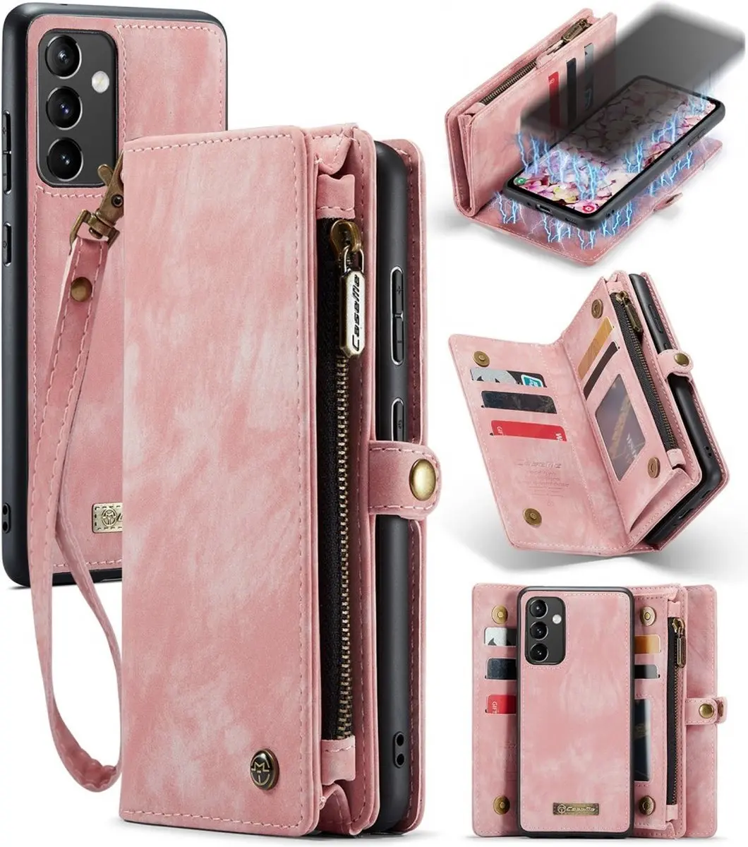 Caseme 008 Hoesje Samsung Galaxy A54 - Roze - 8 Pasjes