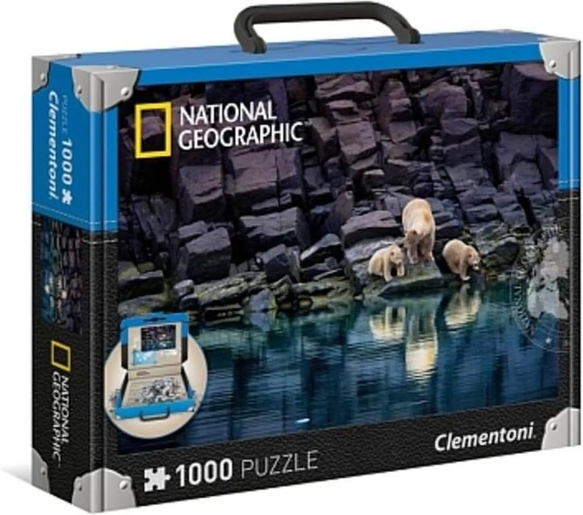 Clementoni National Geographic IJsberen op een rots Puzzel 1000 Stuks