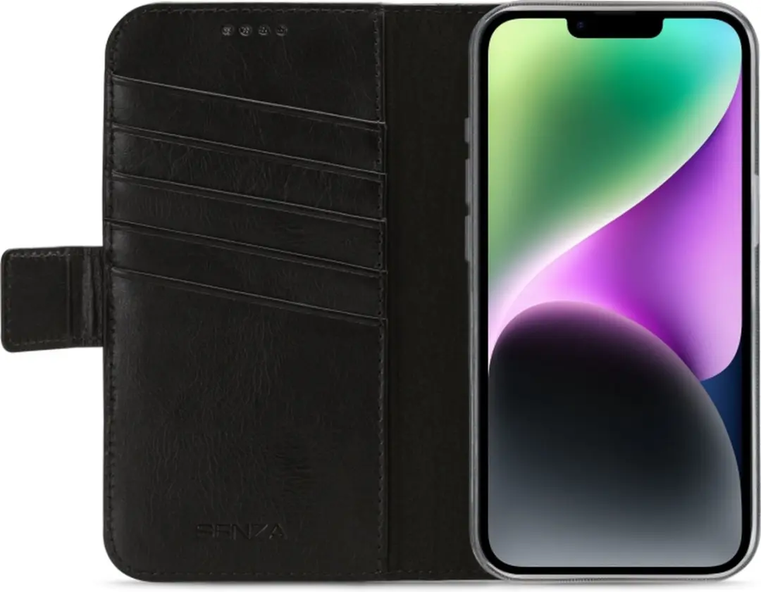 Senza Pure Leather Wallet - Apple iPhone 14 - 5 Pasjes - Zwart