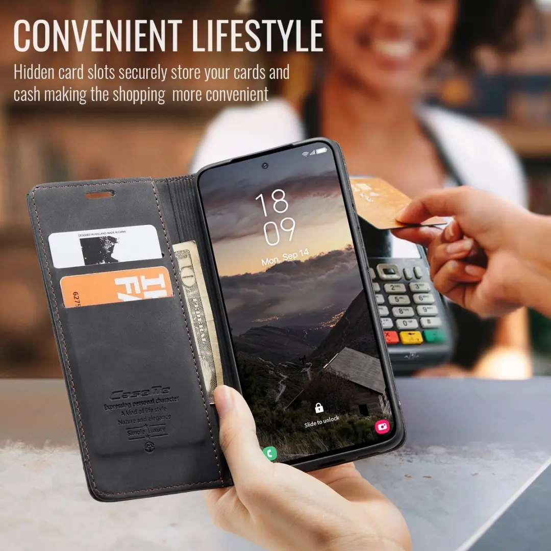 Caseme 013 Book Case Hoesje Samsung Galaxy S26 Plus - Zwart