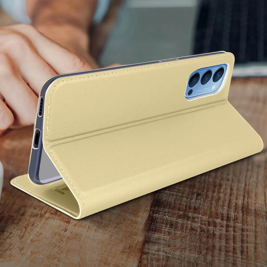 Dux Ducis Folio Hoesje Oppo Reno 4 - Goud