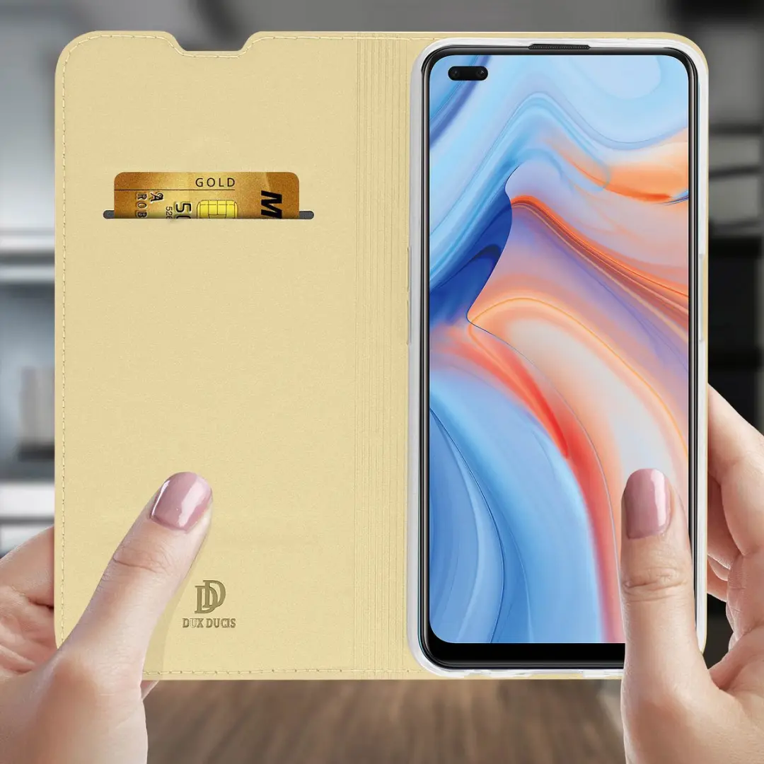 Dux Ducis Folio Hoesje Oppo Reno 4 - Goud