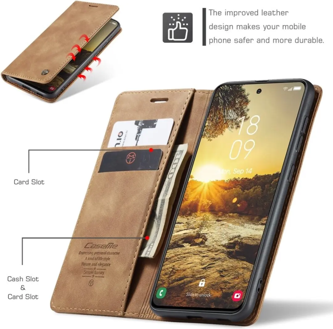 Caseme 013 Book Case Samsung Galaxy S25 - Bruin