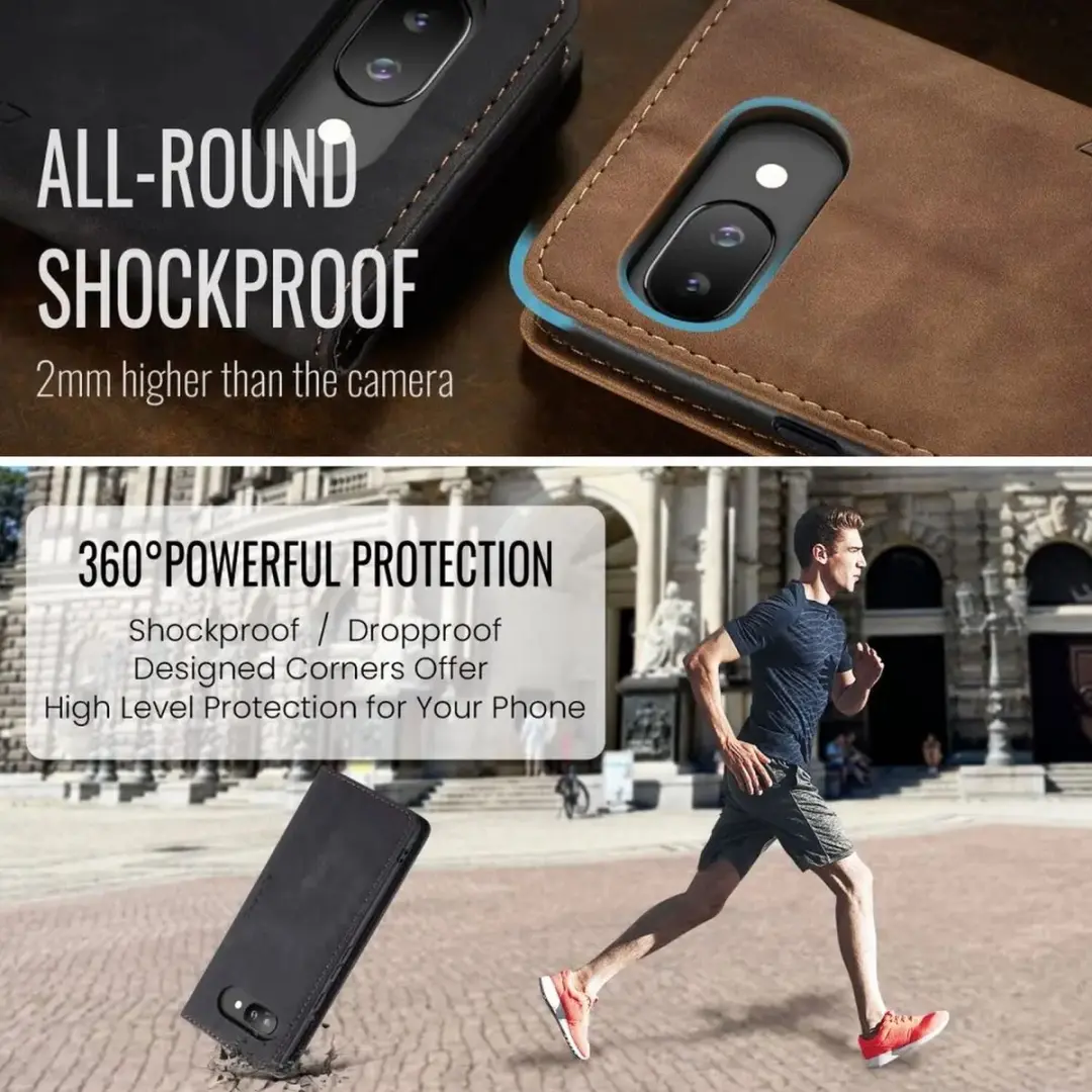 Caseme 013 Hoesje Google Pixel 9a - Book Case met Standaard - 2 Pasjes - Zwart