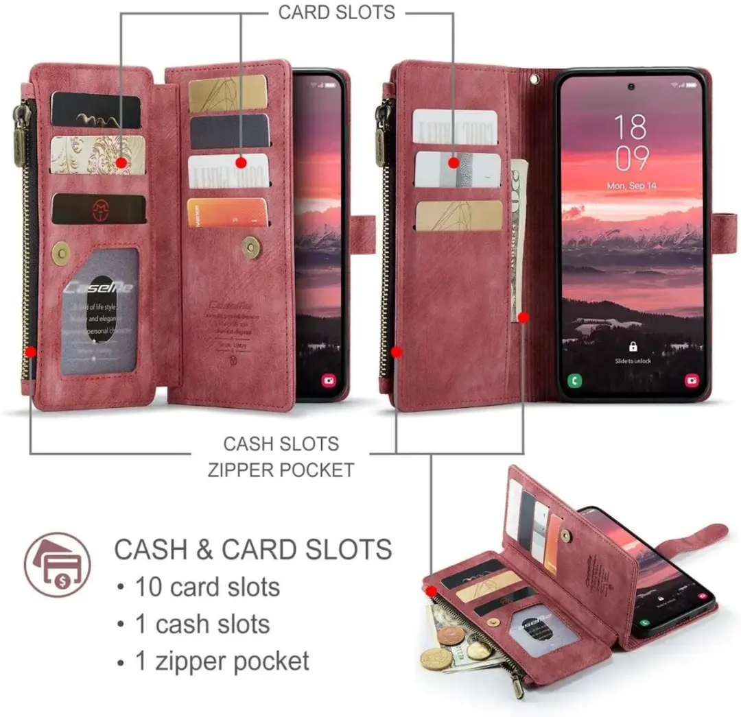 Caseme C30 Hoesje Samsung Galaxy S25 Edge - Rood