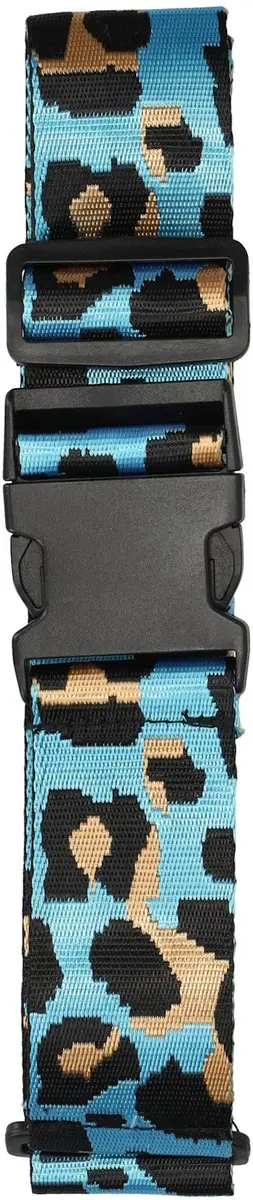 Enrico Benetti Kofferriem - Luipaard Turquoise