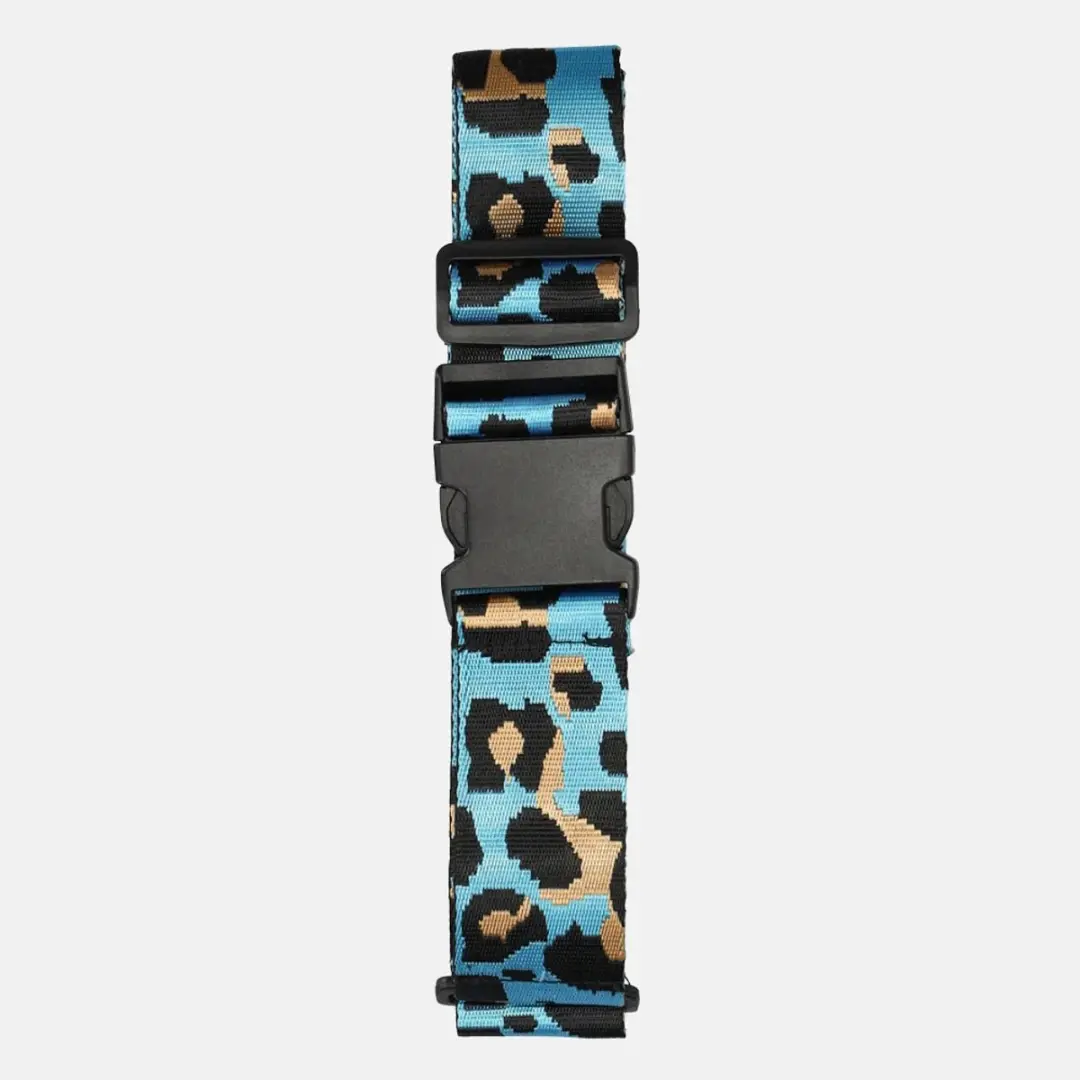 Enrico Benetti Kofferriem - Luipaard Turquoise