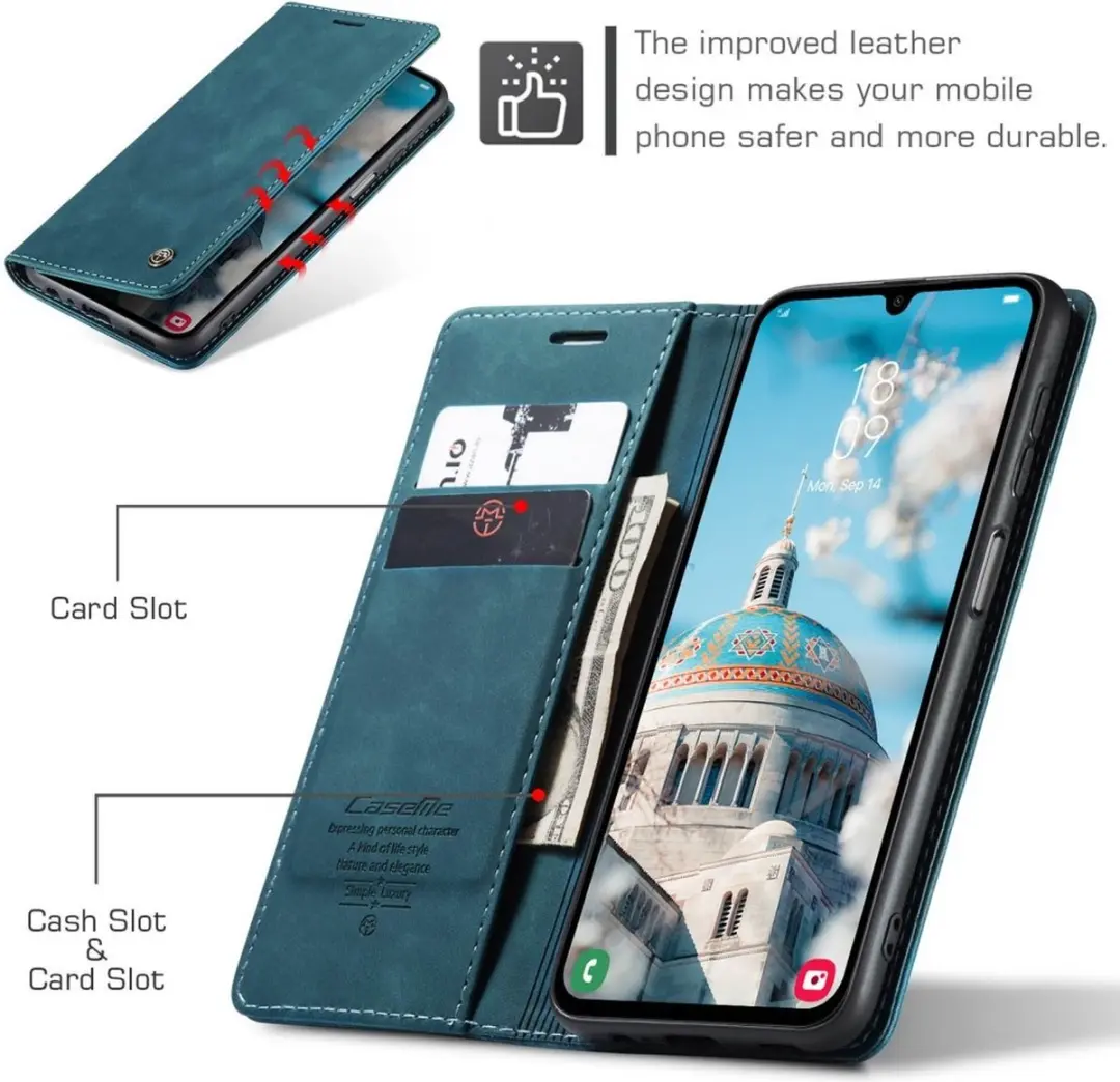 Caseme 013 Book Case Hoesje Samsung Galaxy A16 - Blauw