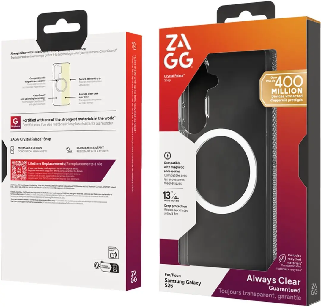 ZAGG Crystal Palace Snap Hoesje 702321182 - Samsung Galaxy S26 - Transparant - afbeelding 6 van 6