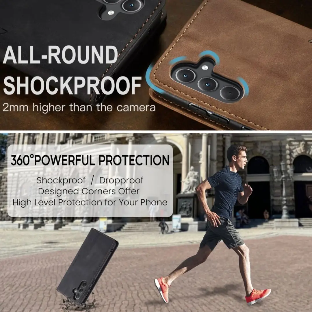 Caseme 013 Hoesje Samsung Galaxy A35 - Book Case - 2 Pasjes - Zwart