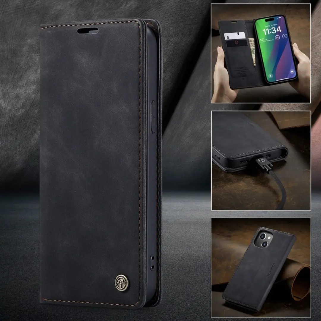 Caseme 013 Book Case iPhone 16 Plus Hoesje - Zwart - afbeelding 6 van 6