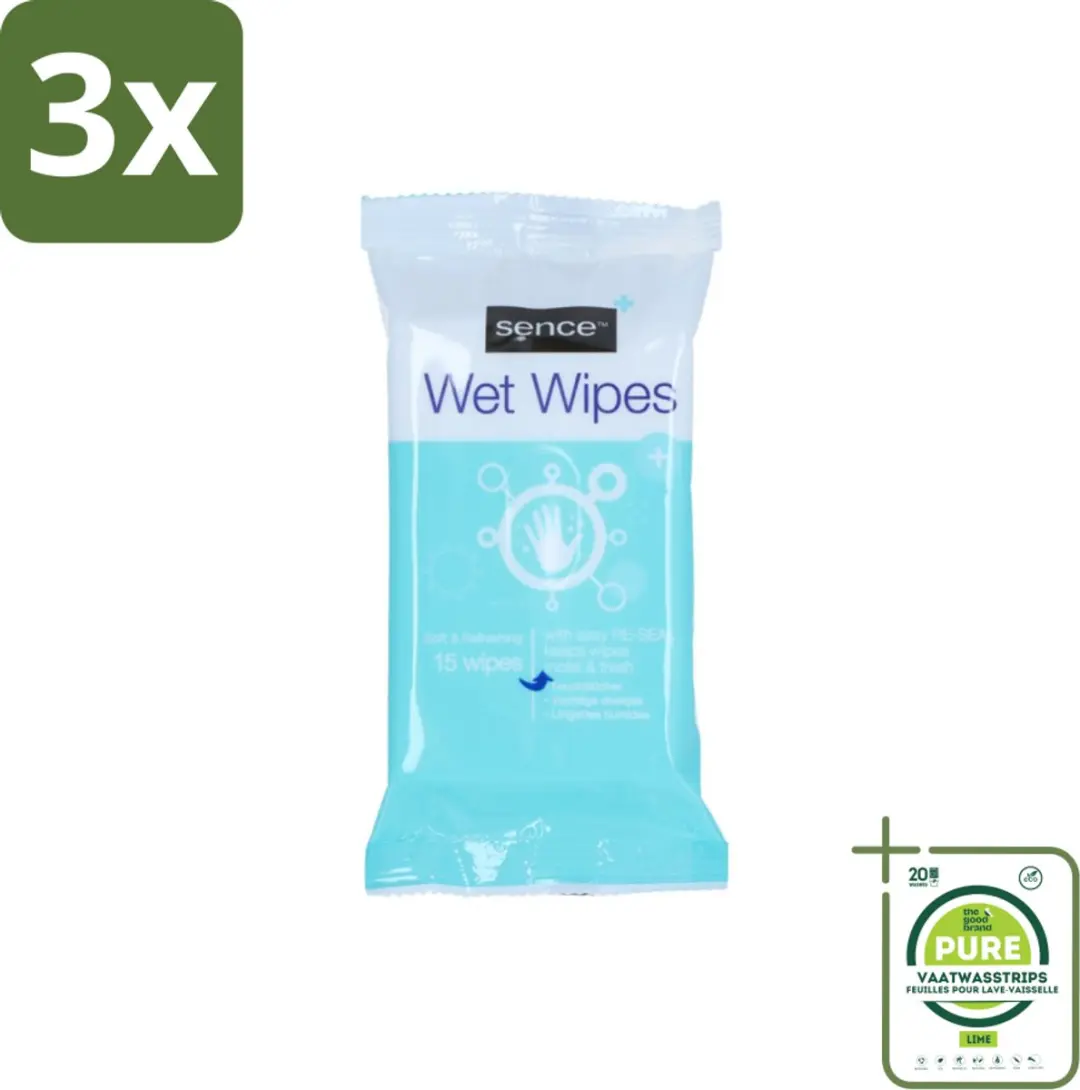 Sence Vochtige Doekjes 3x7 Verpakkingen - 20 Stuks