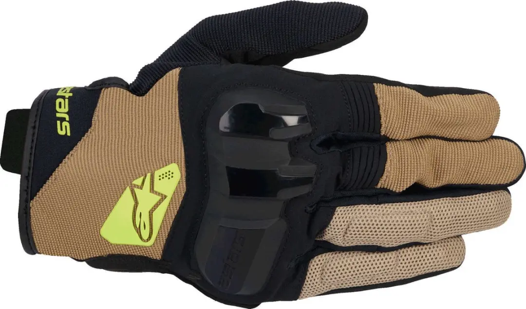 Alpinestars Chrome V2 Handschoenen - Zwart/Bruin/Fluo Geel