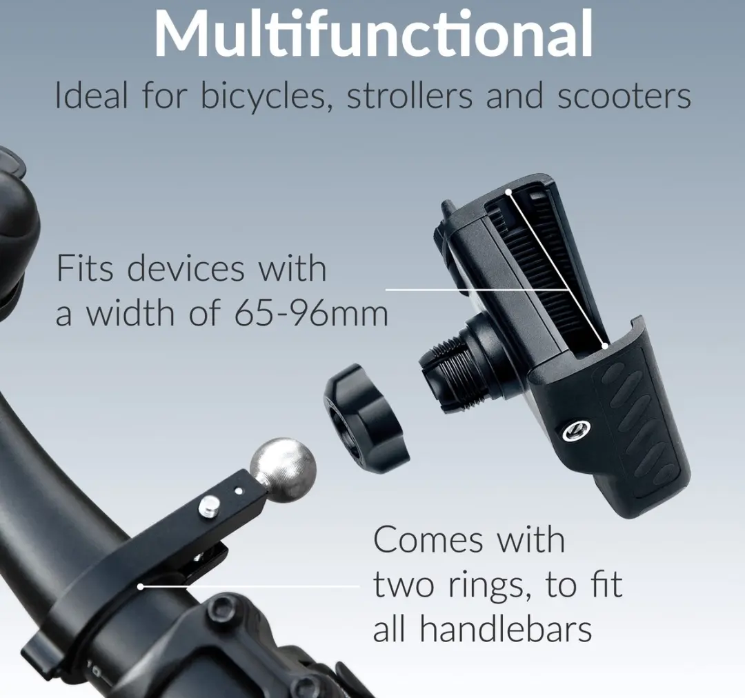 Mobilize Quick Lock Telefoonhouder Fiets MQLBHB01 - Zwart
