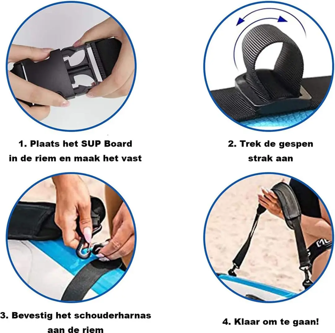 XQMax Draagriem SUP/Kajak 8719407117922 - Zwart
