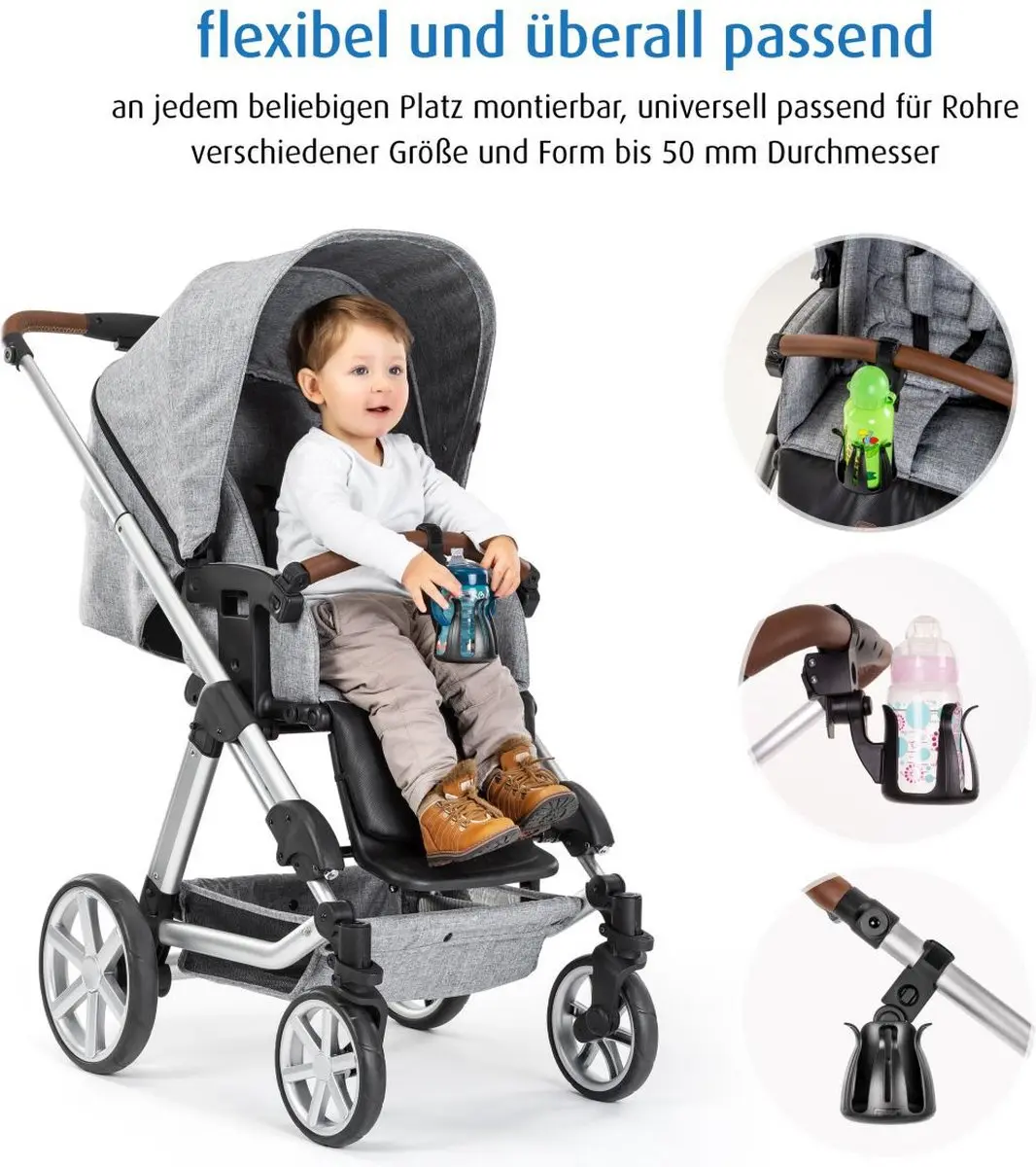 Reer Clip&Go Bekerhouder - Zwart