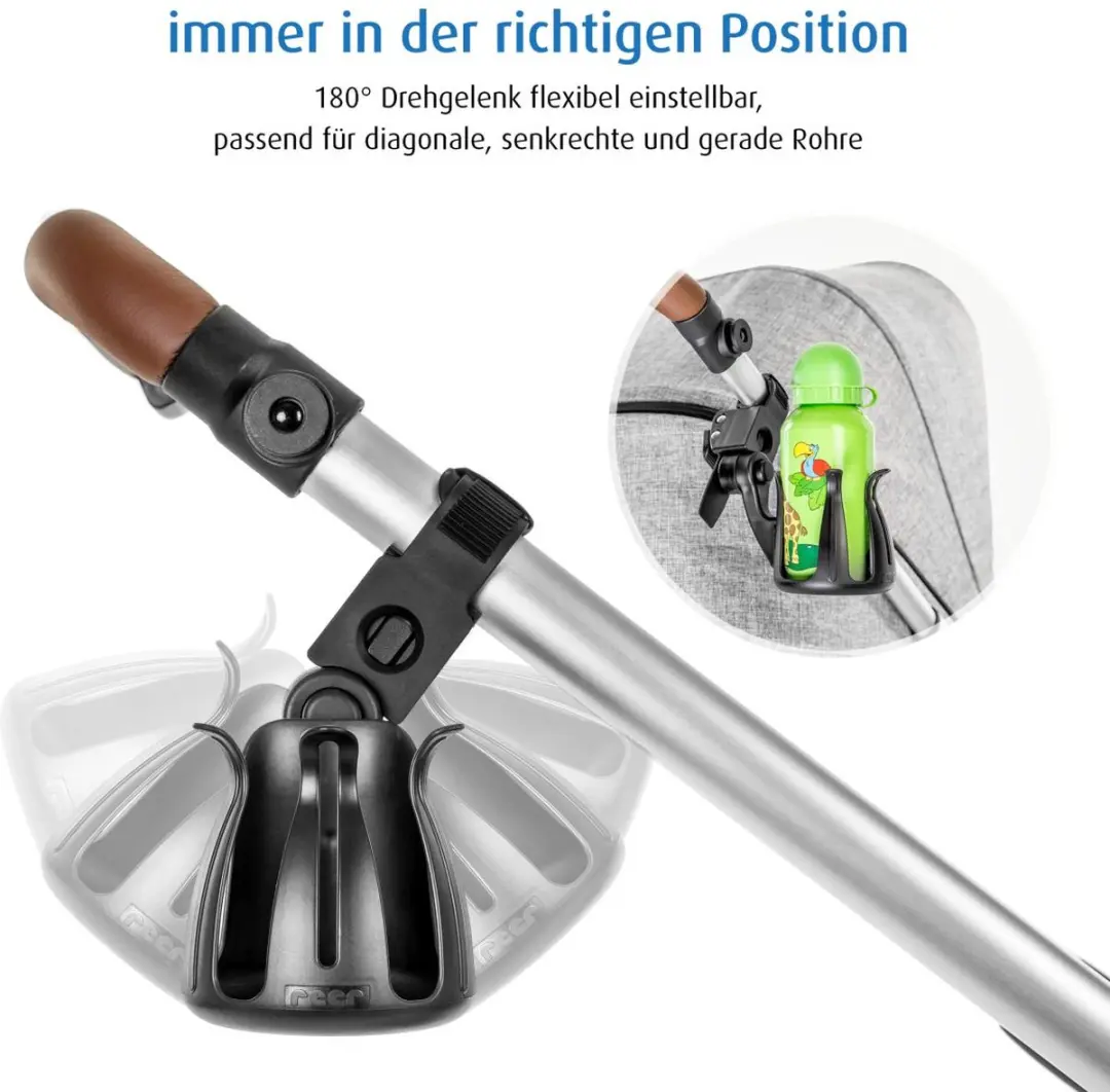 Reer Clip&Go Bekerhouder - Zwart